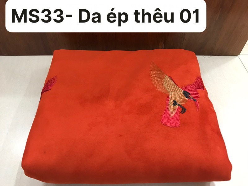 MS33- Vải Da ép thêu 01