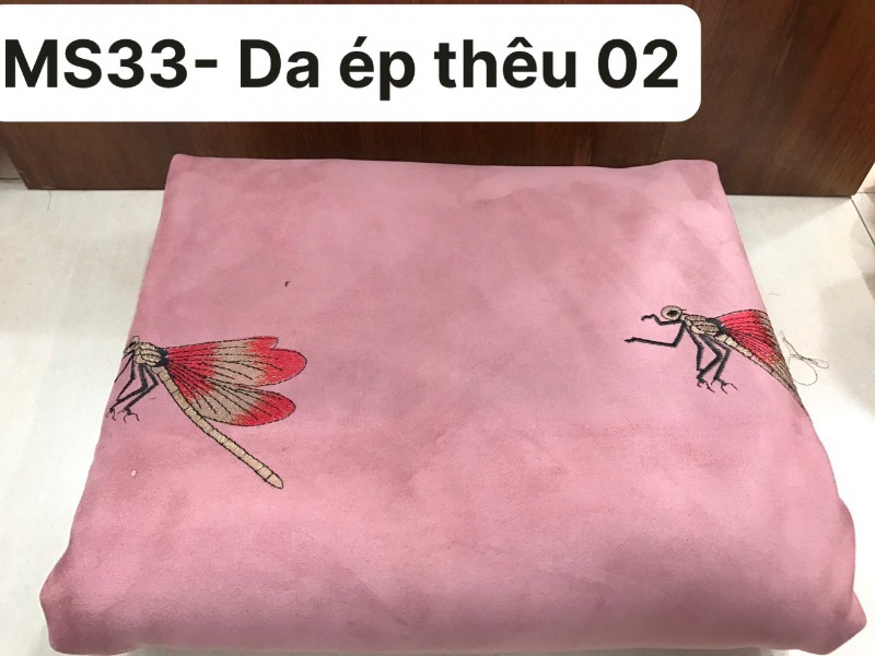 MS33- Vải Da ép thêu 02