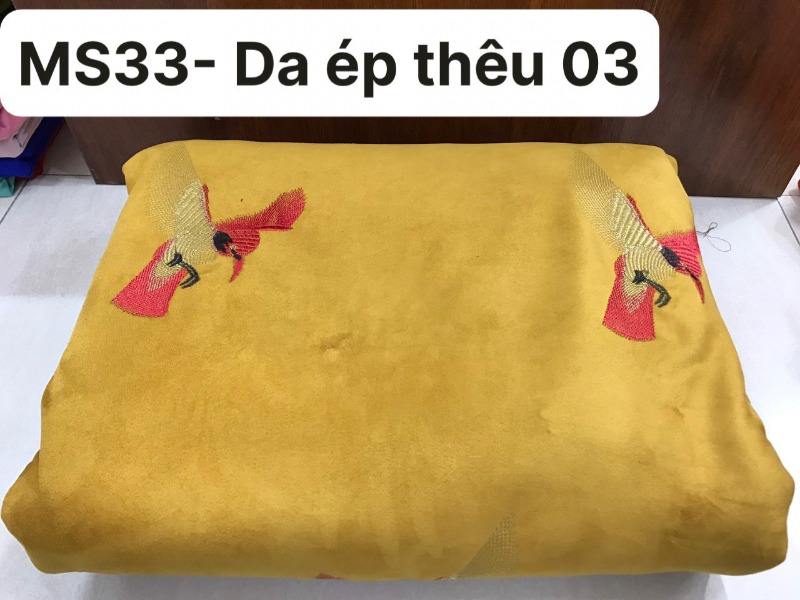 MS33- Vải Da ép thêu 03